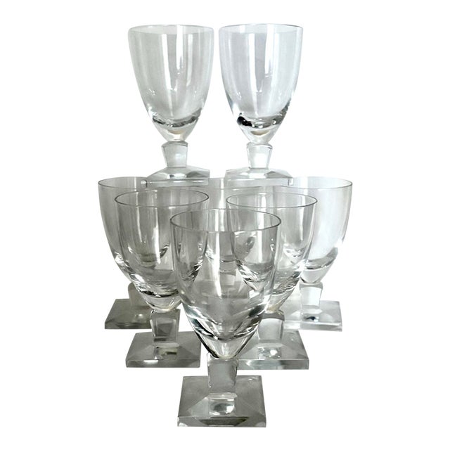 Vintage Orrefors Gustav Adolf Crystal Claret Wine Glasses — Set of 8 For Sale