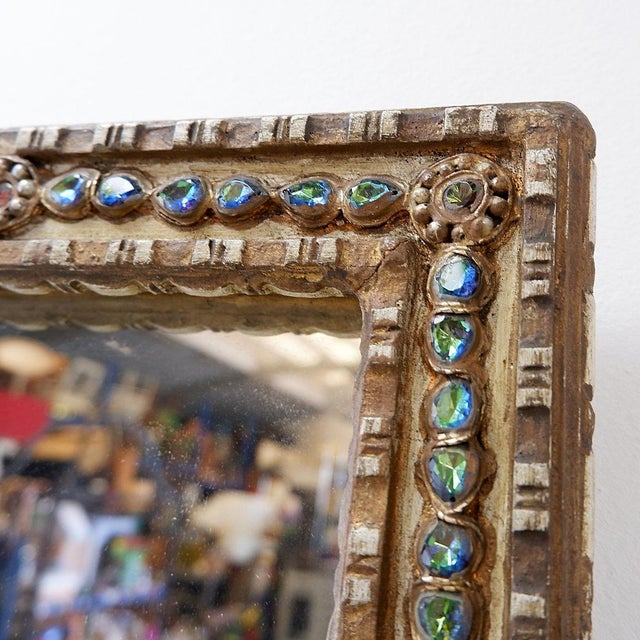 Italian Mirror in Stucco and Colored Stones For Sale - Image 9 of 13