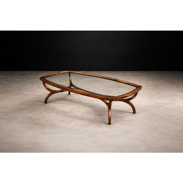 Transparent Sculptural Coffee Table in Brazilian Caviúna Wood by Giuseppe Scapinelli, Brazil, 1950s For Sale - Image 8 of 11