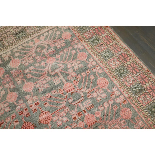 Textile Vintage East Turkestan Gray Salmon Pomegranate Rug - 6'6" x 12'9" For Sale - Image 7 of 8