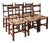 Oak and Rush Dining Chairs in the style of Charles Dudouyt, France, 1940s, Set of 6 For Sale