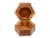 Mid 20th Century Vintage Hand Made Inlaid Brass Triangles Wooden Hexagon Box For Sale - Image 6 of 8