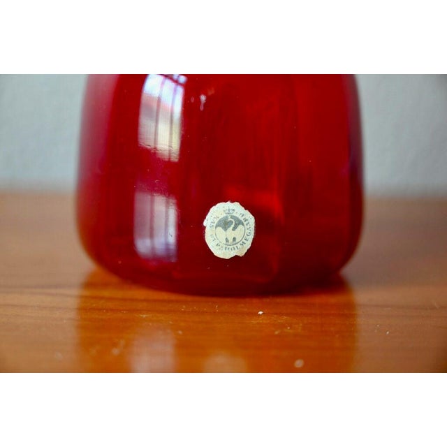 Red Danish Candlestick by Jacob E. Bang for Kastrup Holmegaard, 1980s For Sale - Image 8 of 10