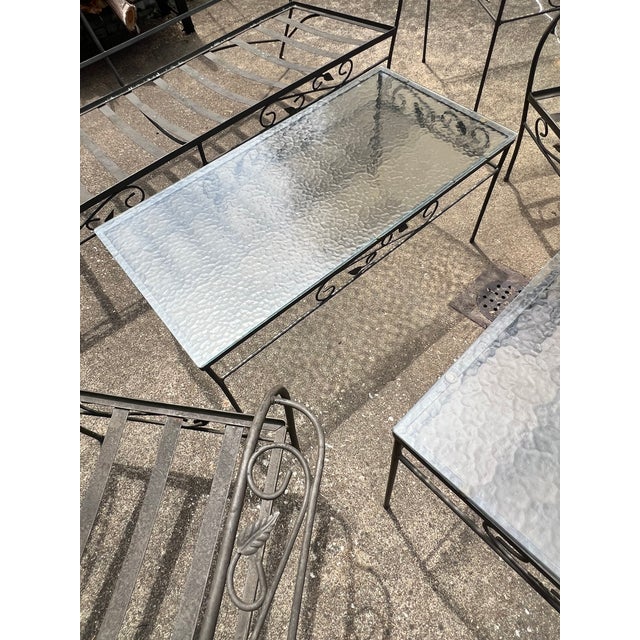 Vintage Mid-Century Russell Woodard Wrought Iron Patio Set, Attributed, 6 Pieces For Sale - Image 12 of 16