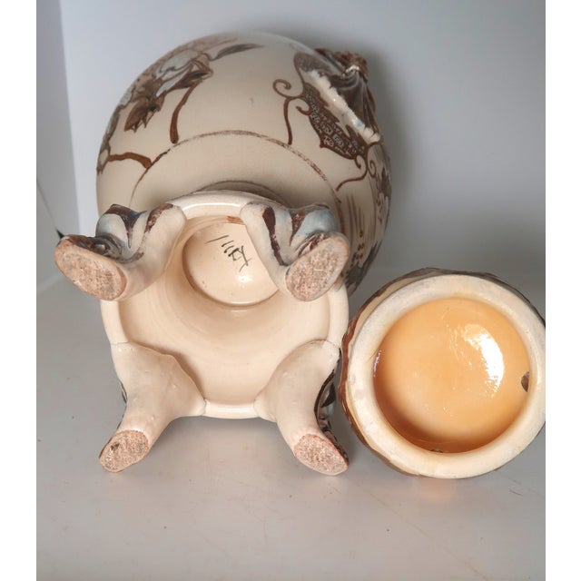 Antique Signed Japanese Satsuma Lidded Porcelain Censer, Meiji Period For Sale - Image 12 of 18