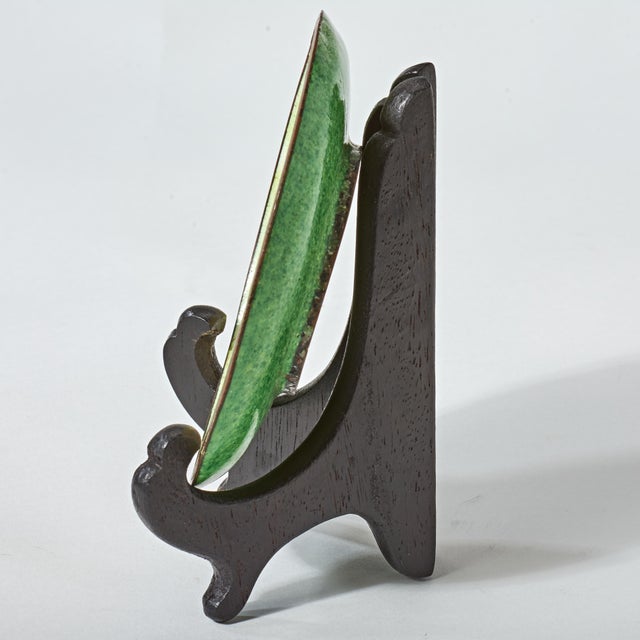 Small Oriental Hand Painted Decorative Plate With Display Easel For Sale - Image 4 of 6