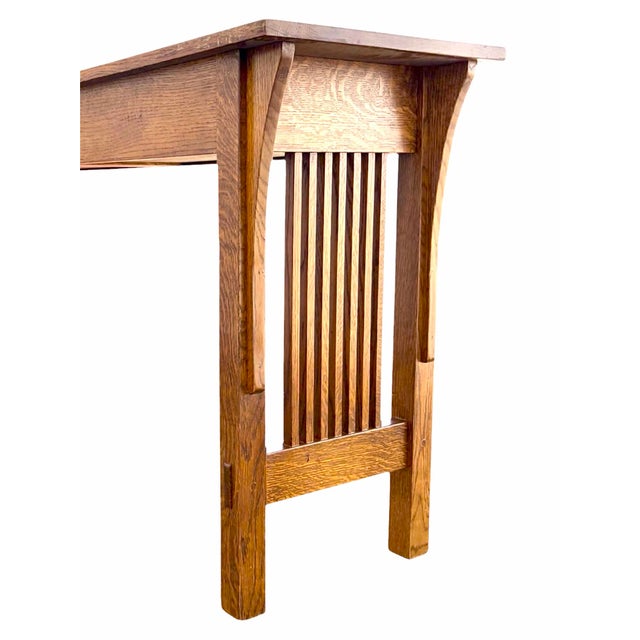 L. & J.G. Stickley, Inc. Late 20th Century Stickley Mission Oak Arts & Crafts Buffet Server or Console Table For Sale - Image 4 of 7