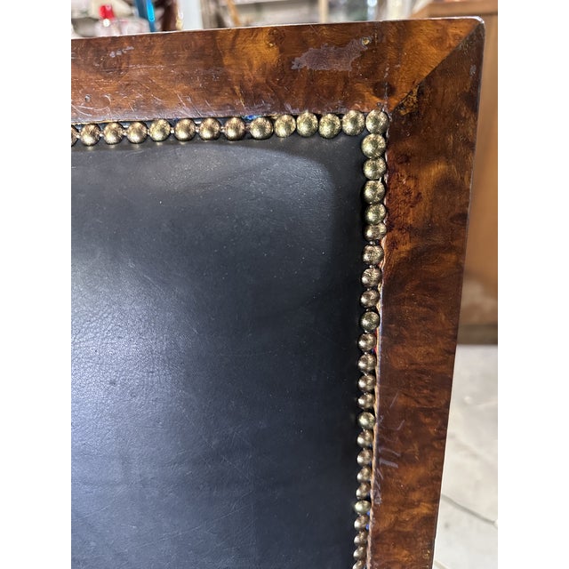 Armchair in Walnut and Leather, 1920s For Sale - Image 9 of 15