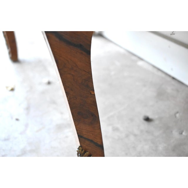 Brown Antique Louis XV-Style Bombe Marquetry, Ormolu, & Marble Top Bombe Chest of Drawers For Sale - Image 8 of 12