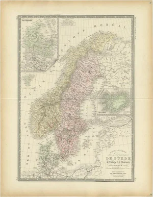 Scandinavia Antique Atlas Map by A. Levasseur, 1875