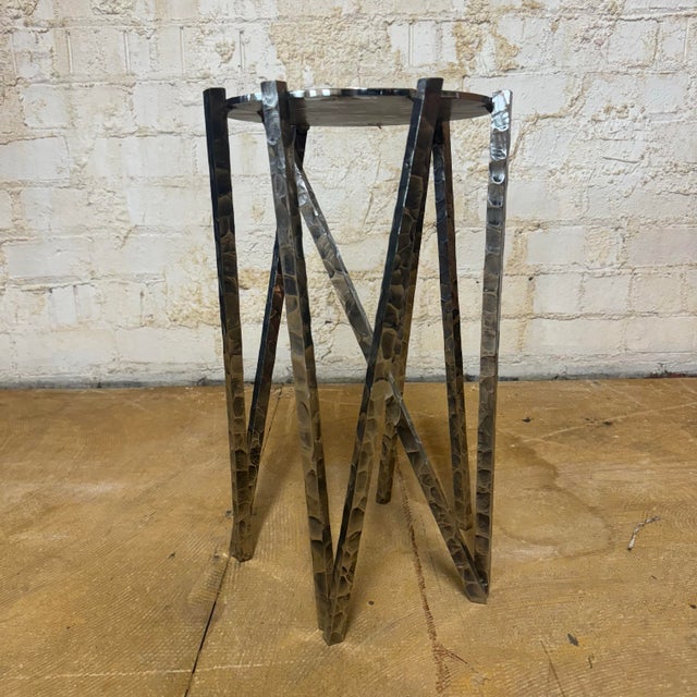 2010s Huck Metal Drink Table For Sale - Image 5 of 9