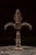 Metal 1920s Art Deco Cast Iron & Potoro Marble Smoking Stand With Fleur-De-Lis Finial For Sale - Image 7 of 10