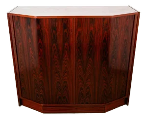 1960s Mid Century Danish Modern Credenza Sideboard Rosewood Tambour Door Drawers