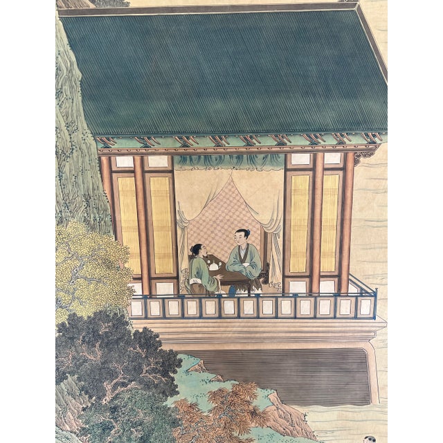 Chinese Large Chinese Paintings on Rice Paper Mounted on Wood - A Pair For Sale - Image 3 of 13