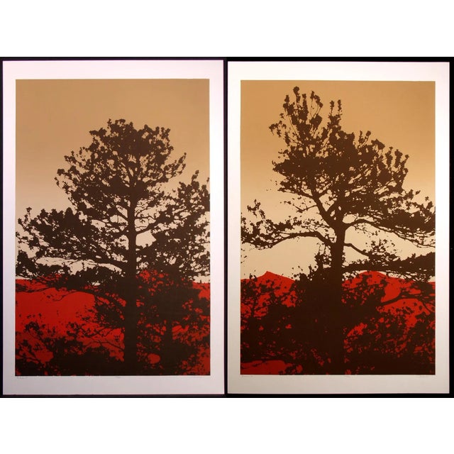 1980s Jim Boutwell "Ponderosa I & II" Diptych Hand Signed Art Serigraphs - Set of 2 For Sale - Image 9 of 9