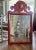 Wood Vintage Scarlet Red Chinoiserie Mirror For Sale - Image 7 of 8