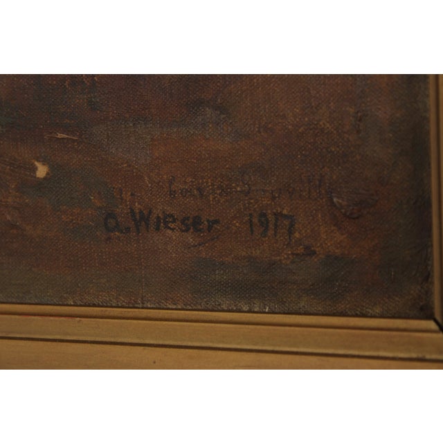 Framed Oil on Canvas Painting Wwi No Mans Land - Signed For Sale - Image 11 of 12