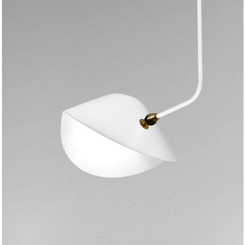 Mid-Century Modern White Curved Bibliothèque Ceiling Lamps from Serge Mouille, Set of 3 For Sale - Image 3 of 6