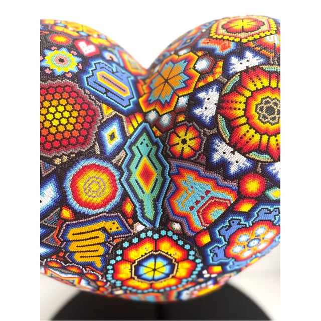 Artisan House Huichol Beaded Heart — Mexican Folk Art For Sale - Image 4 of 5