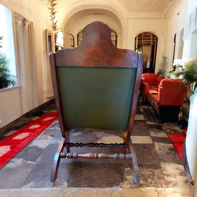 1800 Campeche Chair With Inlaid Conch Shell Headrest For Sale - Image 4 of 12