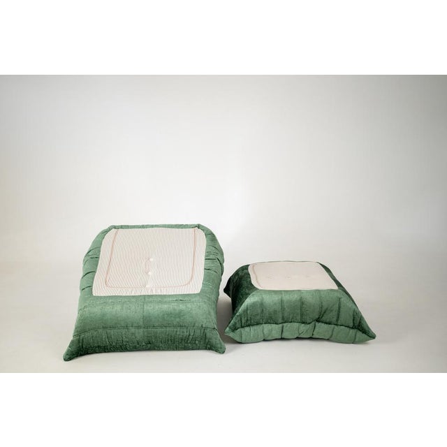 Togo Lounge Chair in Pistachio Boulcet Fabric by Michel Ducaroy for Ligne Roset, 1973, Set of 2 For Sale - Image 3 of 18