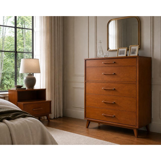 Mainline by Hooker chest of drawers and side table set from their rare solid cherry "Manhattan Group" line. This set...