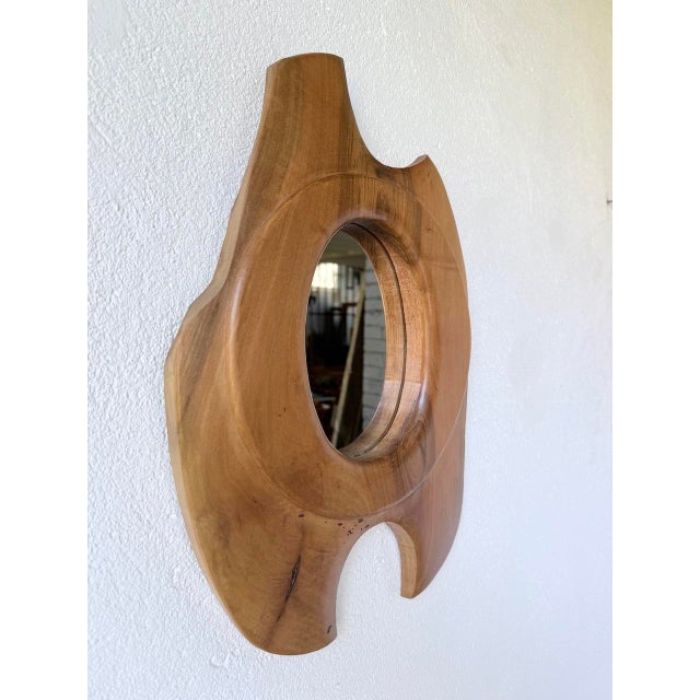 Organic Walnut Mirror, 1960s For Sale - Image 11 of 18