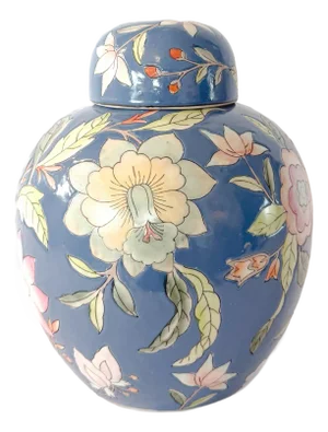 Vintage Macau Chinoiserie Pink Lotus Botanical Ginger Jar