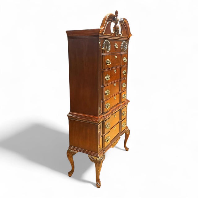 Wood Professionally Refinished "Kathy Ireland Home" Queen Anne Highboy For Sale - Image 7 of 12