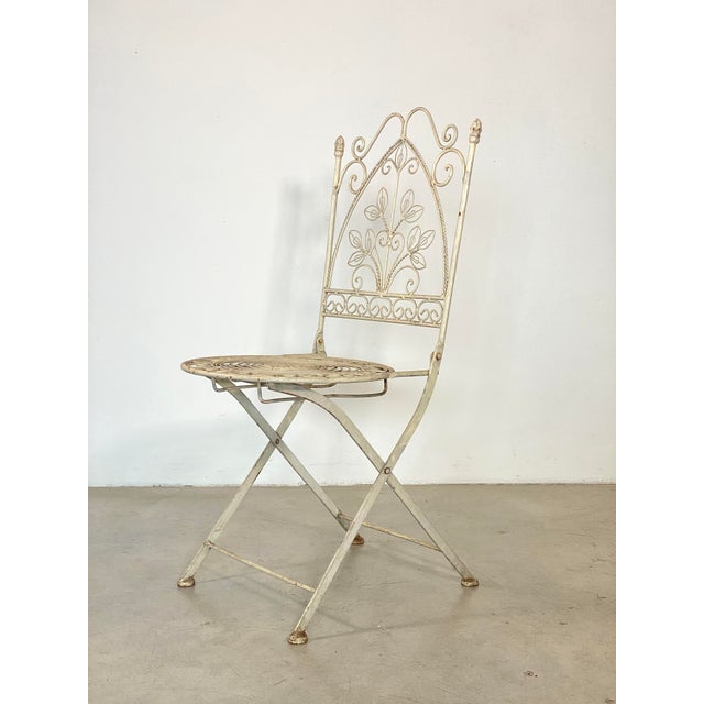 Coffee Table and Wrought Iron Folding Garden Chairs, 1960s, Set of 5 For Sale - Image 14 of 18