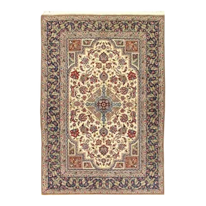 2010s Fine Hand Knotted Persian Silk & Wool Isfahan Rug