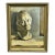 Original Midcentury Painting of a Bust of the French Philosopher, Voltaire, Framed For Sale