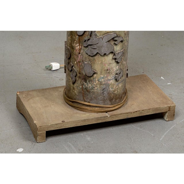 Antique Floor Lamp From Repurposed Industrial Wallpaper Textile Printer For Sale - Image 14 of 16