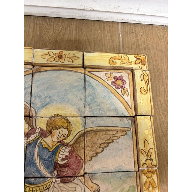 Ceramic Tile Montage of St. Michael the Archangel, 1950s, Set of 26 For Sale - Image 7 of 13