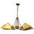 Metal Bespoke Six-Light Brass and Tole Fixture in the Mid-Century Manner For Sale - Image 7 of 7