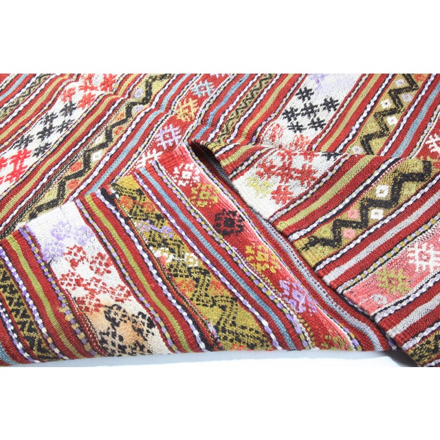 Vintage Stripe Design Kilim Rug -4' 3'' X 6' 11'' For Sale - Image 11 of 13