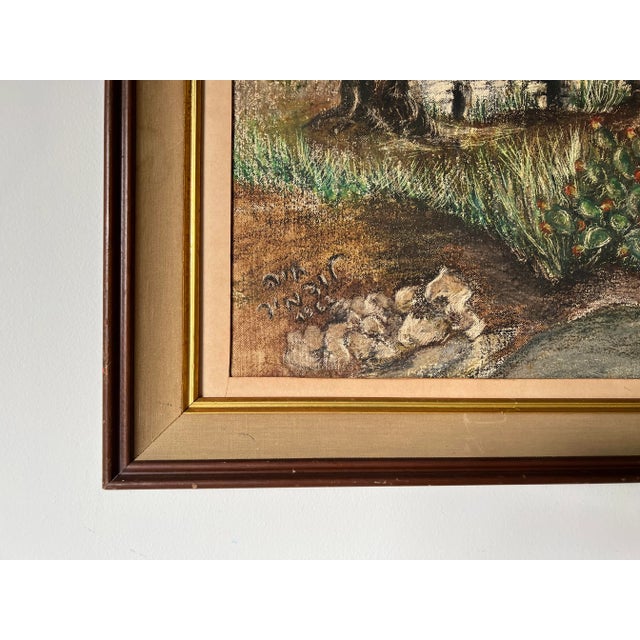 1960s 1960's Vintage Adobe House - Countryside Oil Landscape Painting For Sale - Image 5 of 12