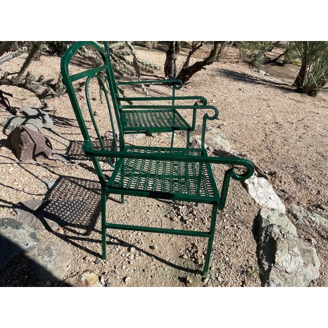 White Antique Art Nouveau Wrought Iron Children’s Chairs - Pair For Sale - Image 8 of 8