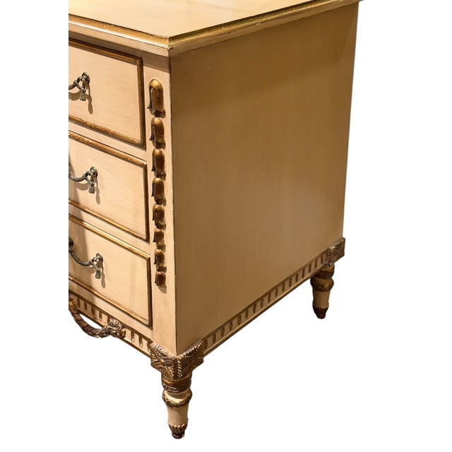 Neoclassical 1 of 2 Nancy Corzine Neoclassical Ivory Nightstand Commode Chest of Drawers For Sale - Image 3 of 4