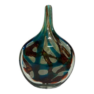 Signed 1959 Mid-Century Kosta Vicke Lindstrand Swedish Art Glass Teardrop Vase For Sale