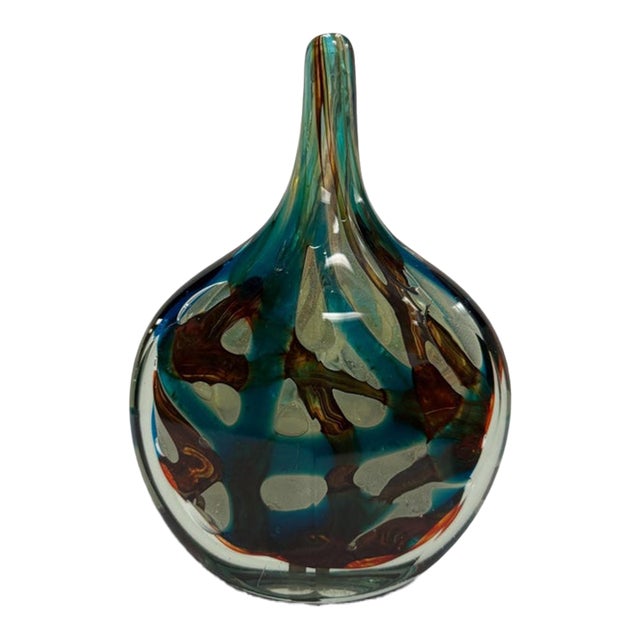 Signed 1959 Mid-Century Kosta Vicke Lindstrand Swedish Art Glass Teardrop Vase For Sale