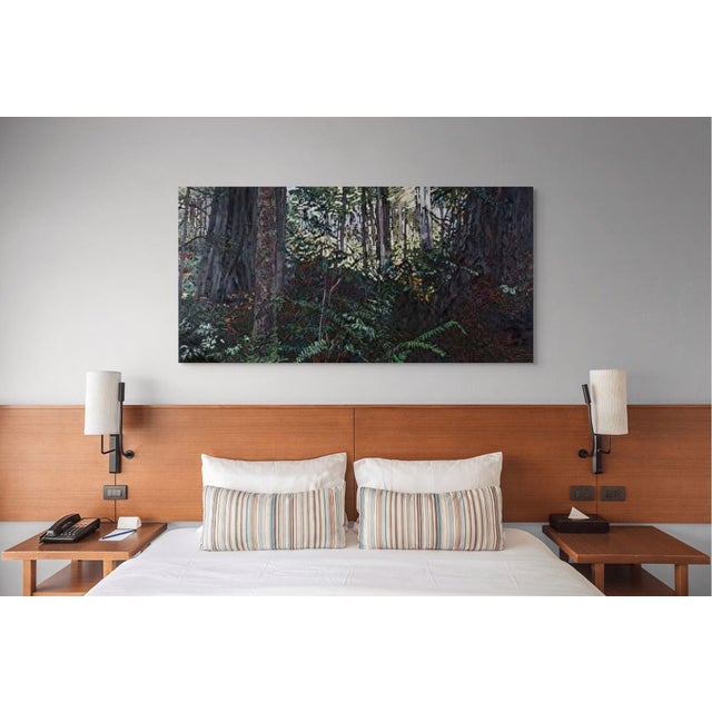 Early 21st Century Deep in the Quiet by Deb Komitor | Oil Painting of a serene forest scene with trees and ferns For Sale - Image 5 of 5