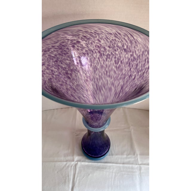 Signed & Numbered Young & Constantin Studio Art Glass Trumpet Vase 1992 For Sale - Image 10 of 16