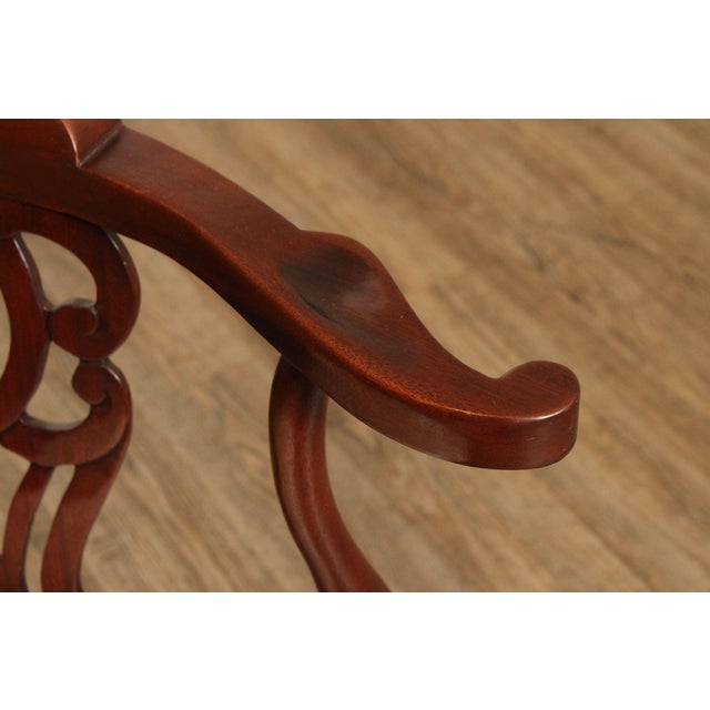 Hickory Furniture Hickory Chair Chippendale Style Mahogany Corner Chair For Sale - Image 4 of 12