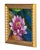 A Charming Vintage Original Oil Painting of A Lotus in a wooden Gold Frame. Fuchsia Pink with White Flowers, Blue and...