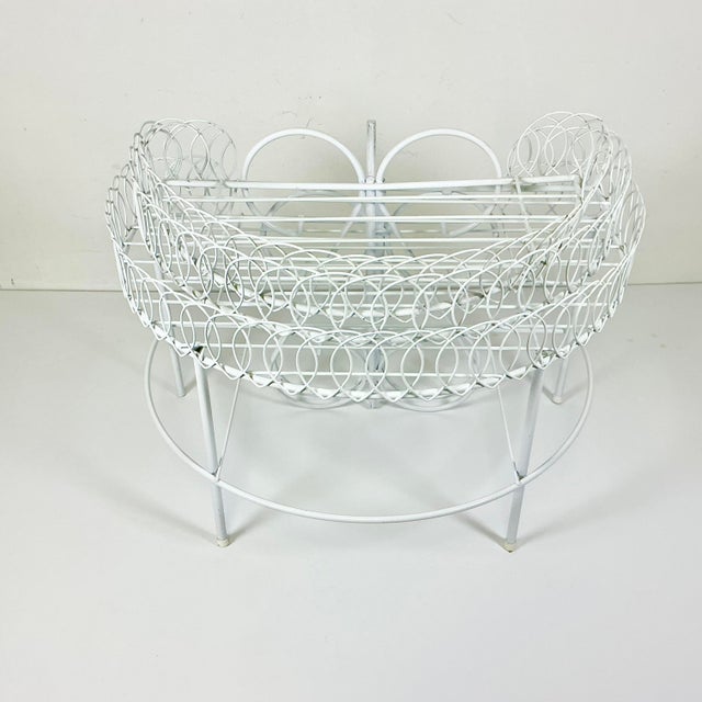 1970s Vintage Boho Chic Hollywood Regency Wire Loop Design 3-Tier Plant Stand, After Salterini For Sale - Image 13 of 13