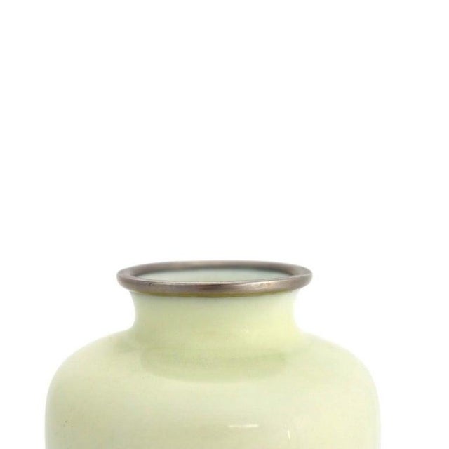 Japanese Ando Cloisonne Co. Floral Roses Cloisonne Enameled Vase C1920 For Sale - Image 10 of 12
