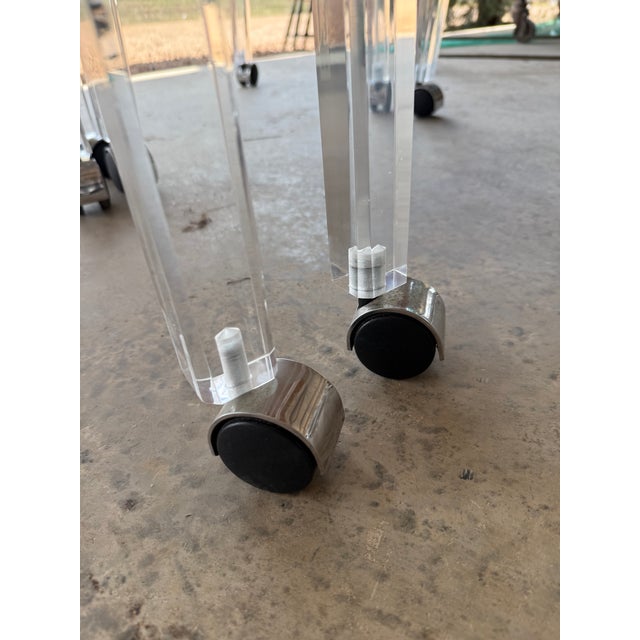 1970s Set of Four Vintage Lucite Armchairs in the Style of Charles Hollis Jones For Sale - Image 5 of 12