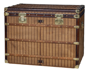 Antique French Courier Trunk in Striped Canvas from Louis Vuitton, 1885