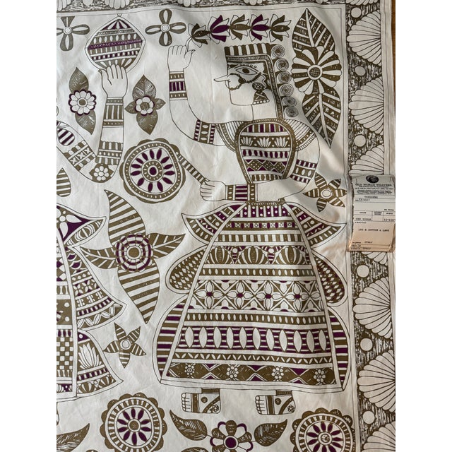 Indian Old World Weavers Madhubani Cotton Panel Textile Art For Sale - Image 3 of 11